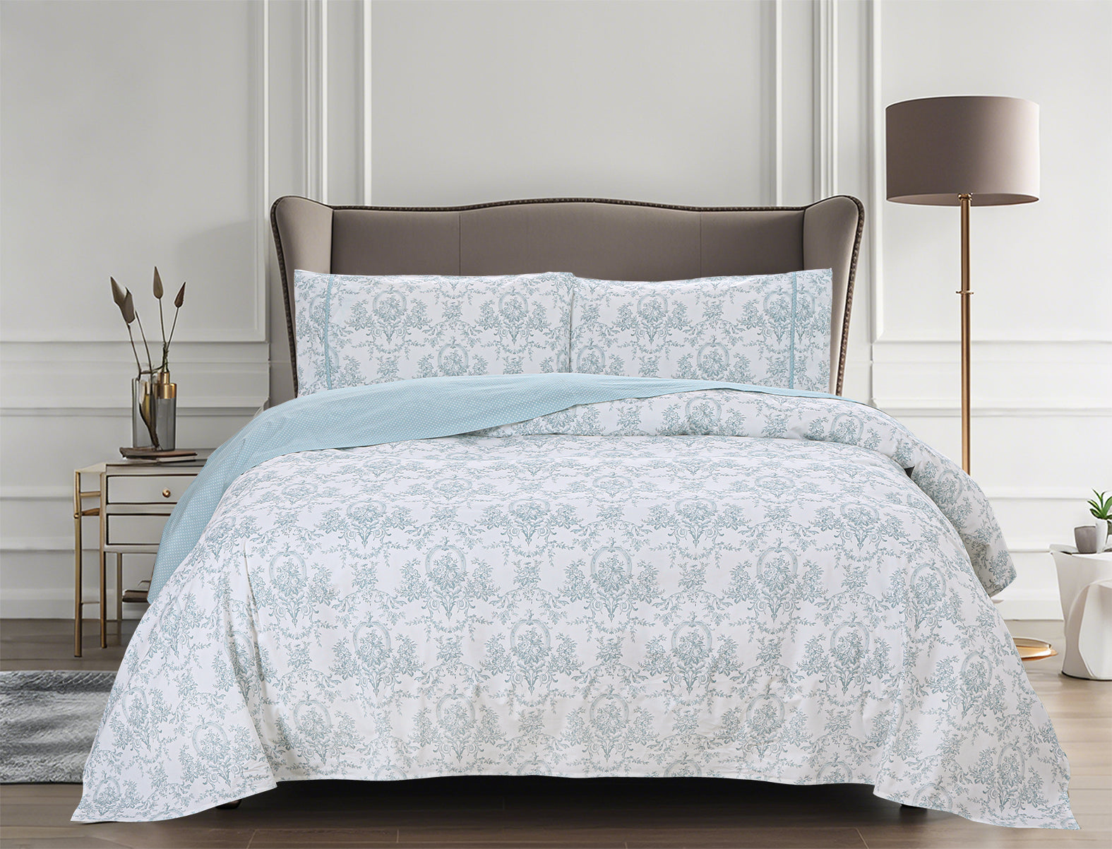 Chantal (Aqua)  (ΣΕΤ ΣΕΝΤΟΝΙΑ Υ/Δ 245x270+2 ΜΑΞ/ΘΗΚΕΣ 52x75) 210TC-4