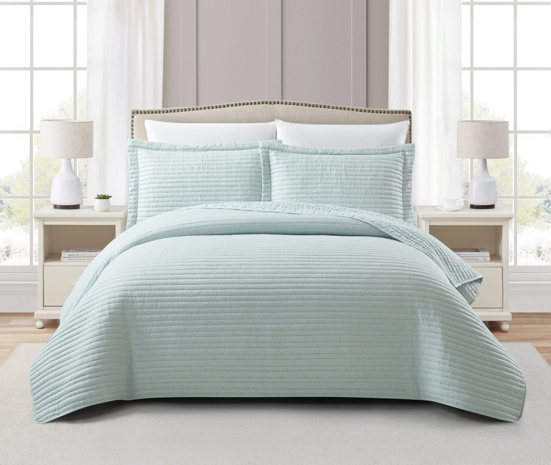 Mabelle (Aqua) Bedspread-1