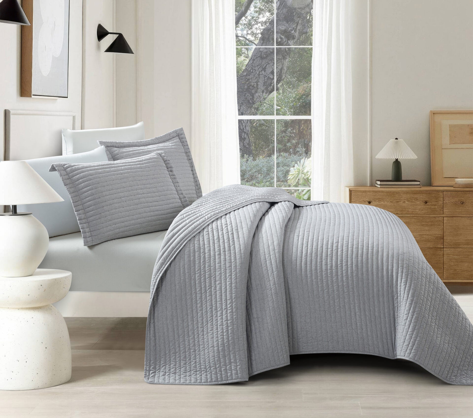 Mabelle (Lt grey) Bedspread-0