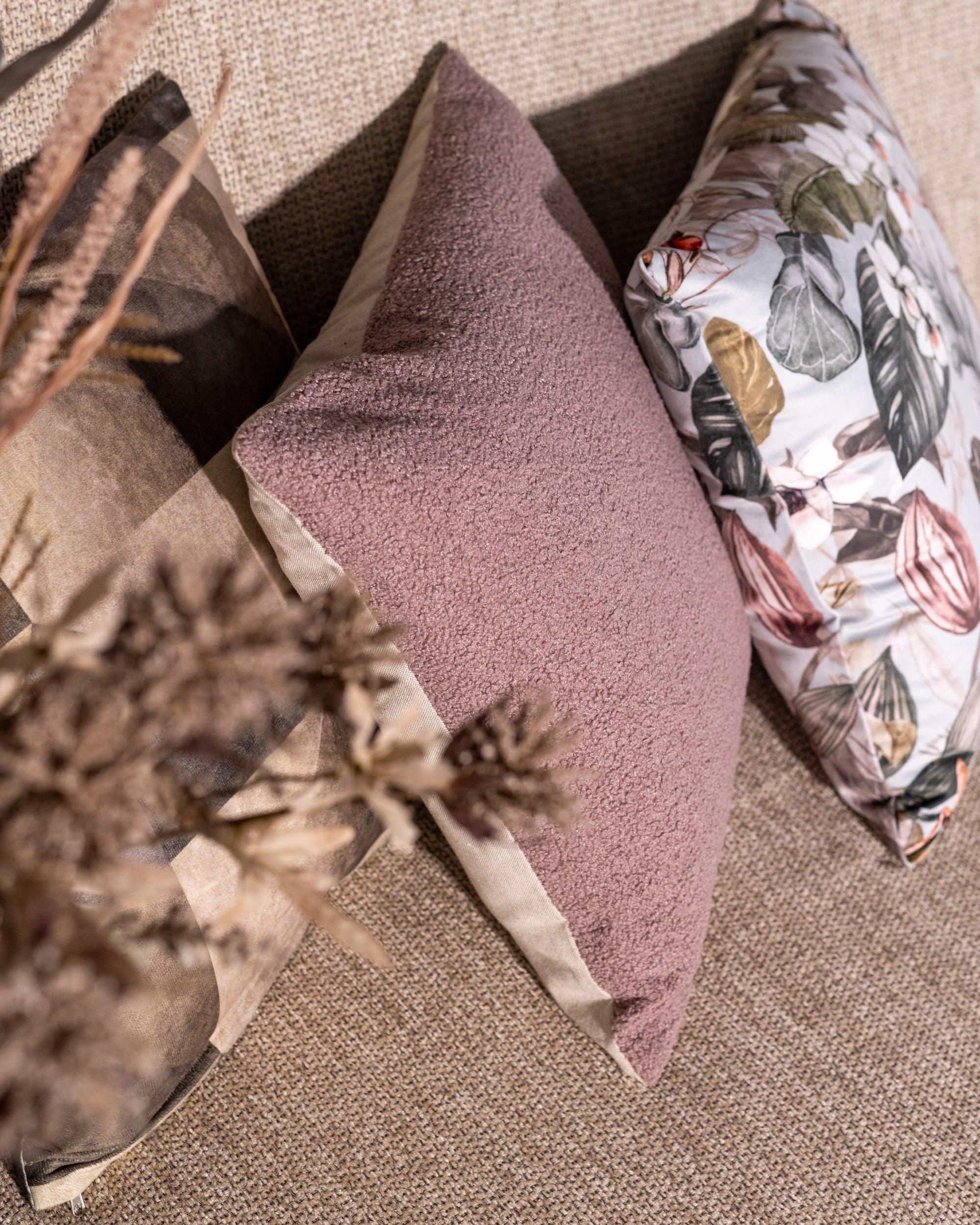 Decorative Pillow Case Symmetry Living 45X45 Sherpa Plum