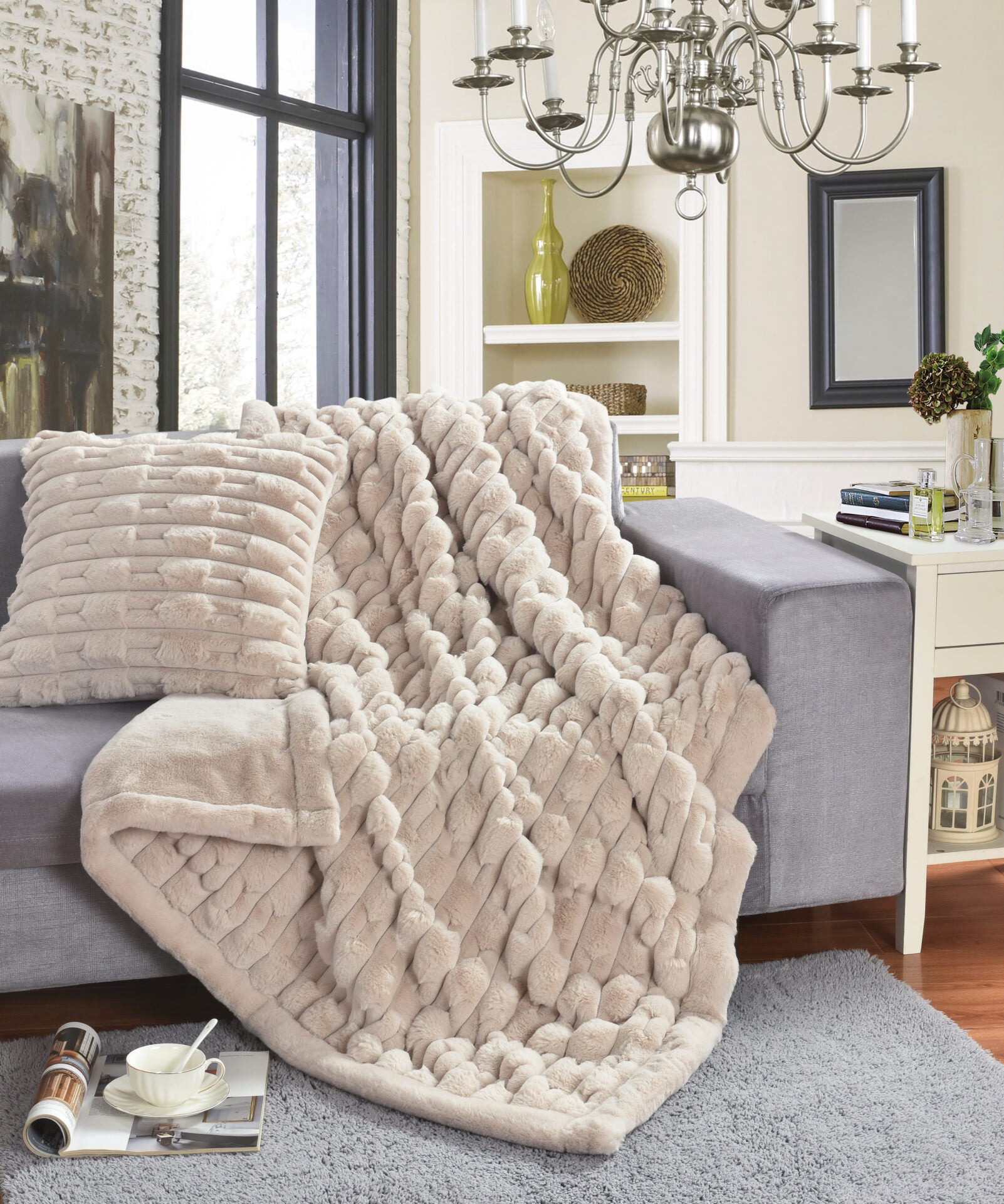 Boggi (Lt Beige) 130x180 Throw/Blanket --0
