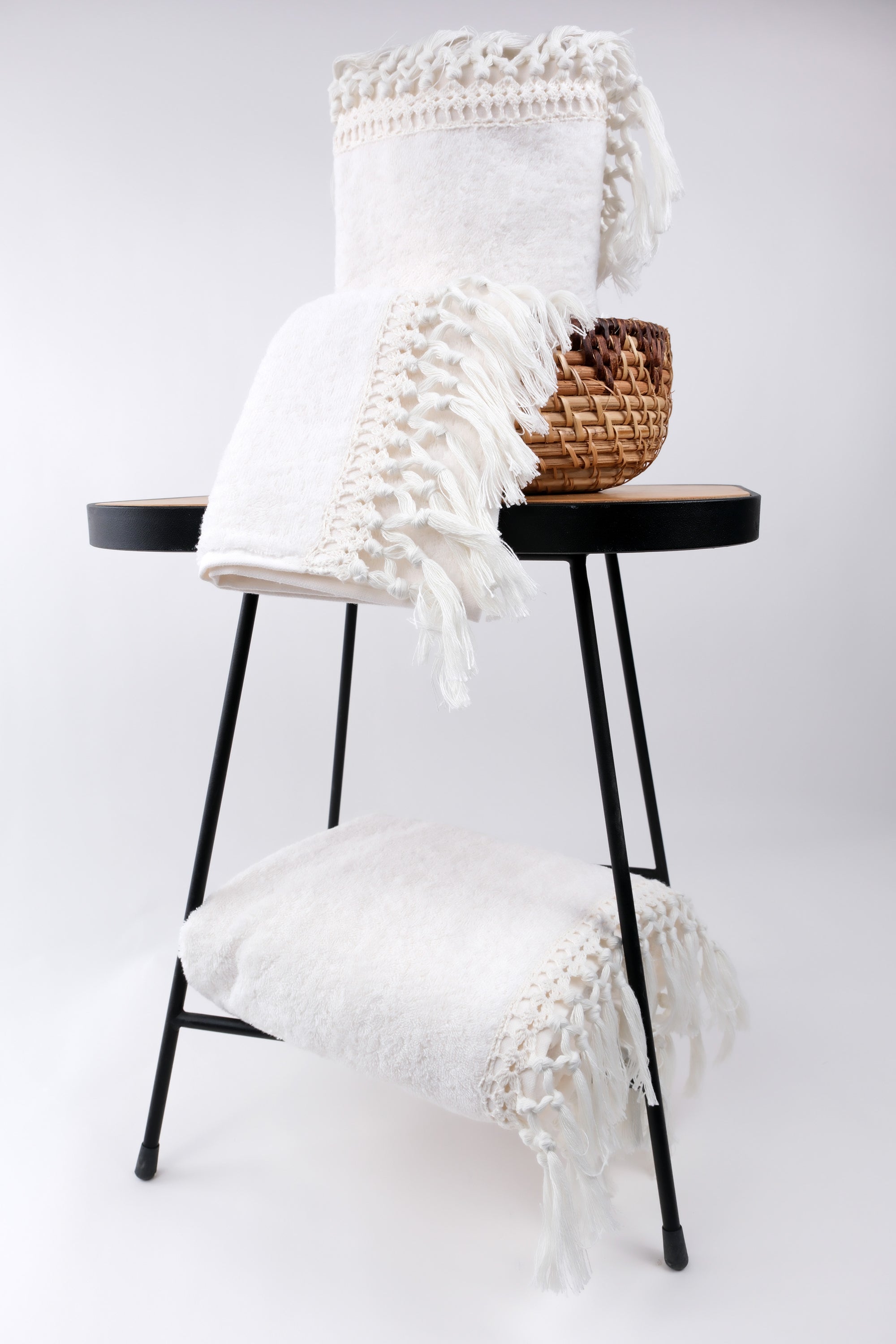 Towels Set of 3 pieces Duna Fringe cream