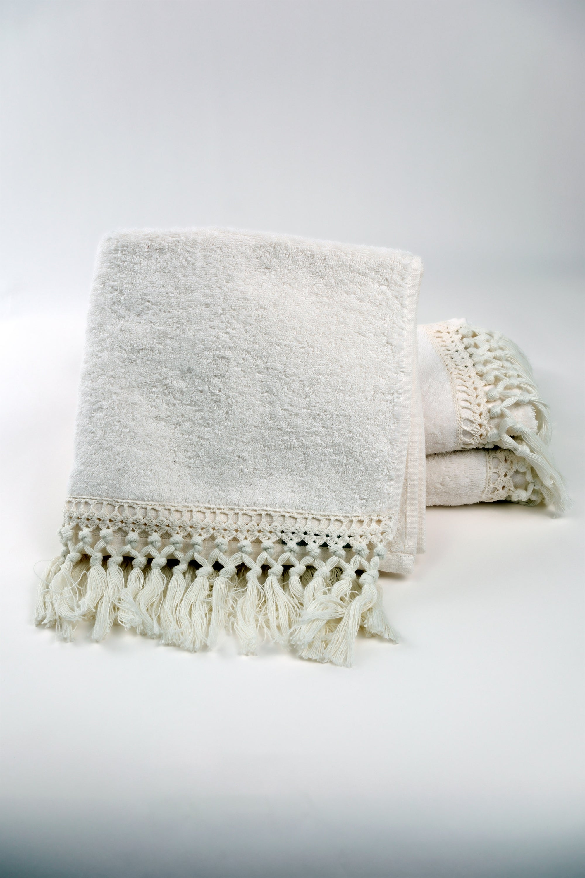 Towels Set of 3 pieces Duna Fringe cream