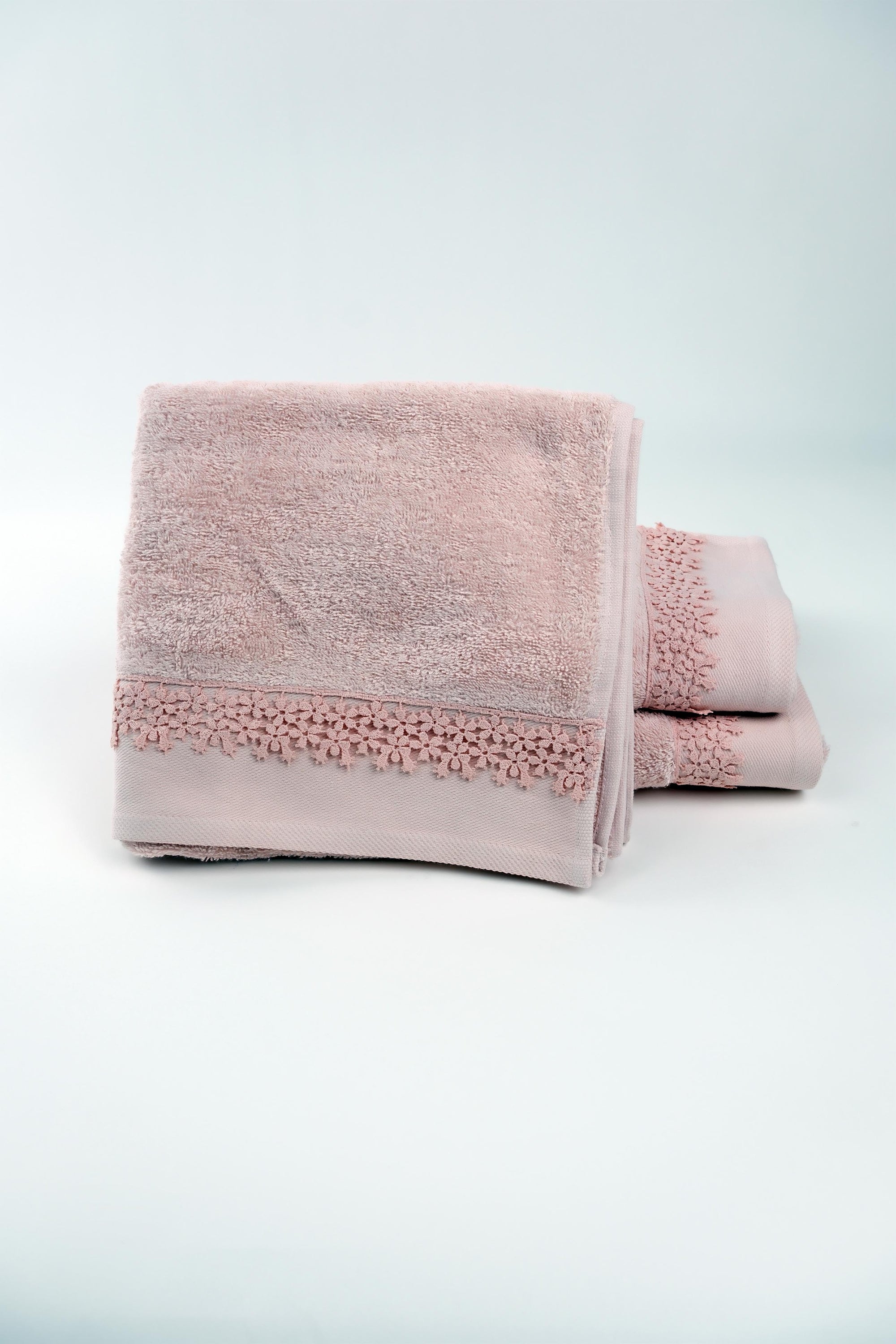 Towels Set of 3 pcs Margarita Lace pink