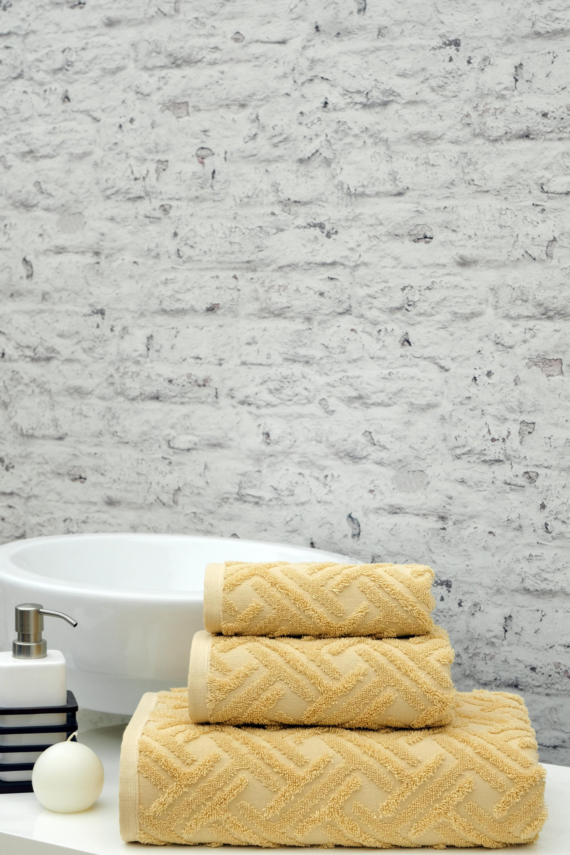 Towels Set of 3 pcs Milano Yellow