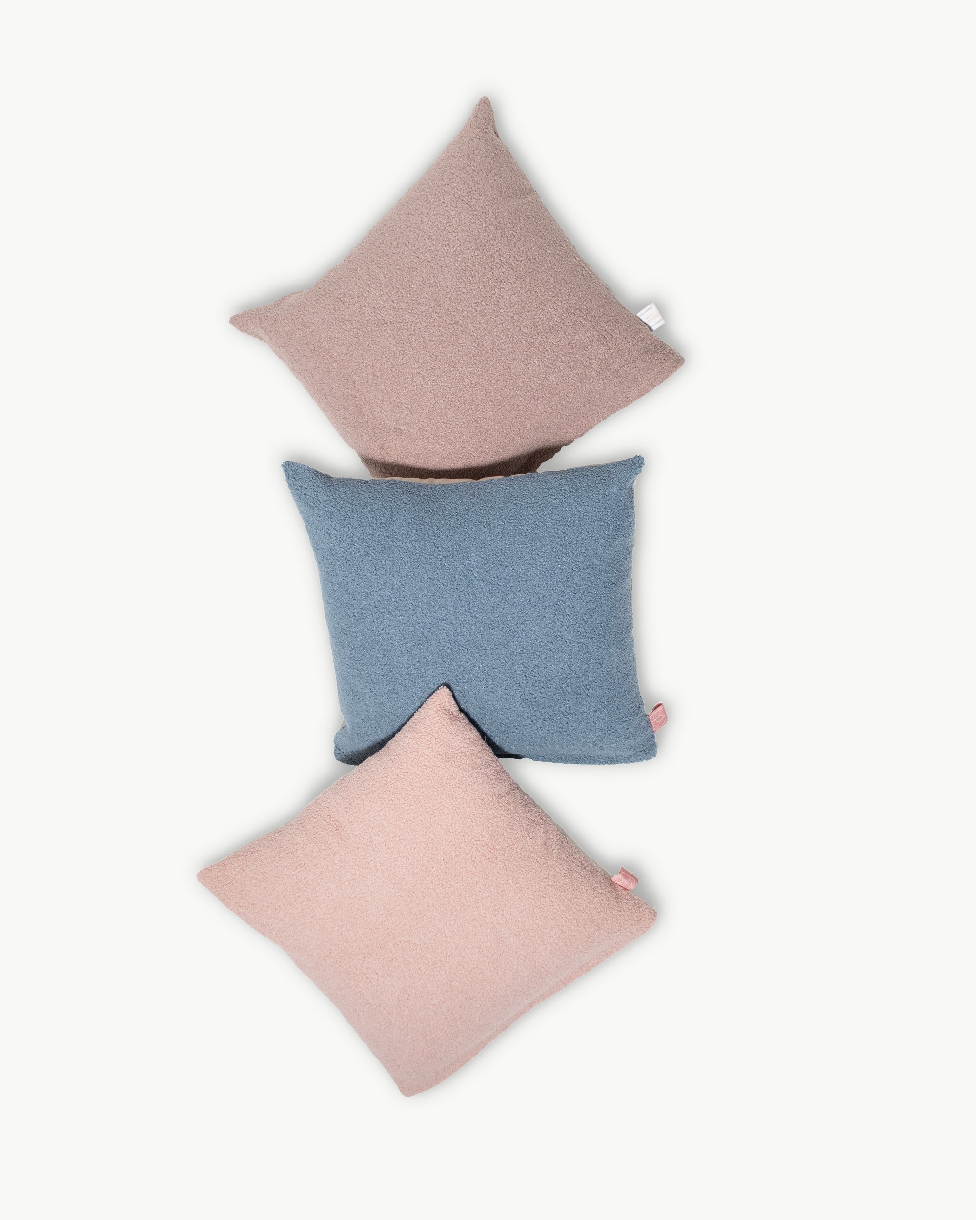 Decorative Pillow Case Symmetry Living 45X45 Sherpa Smoke Blue