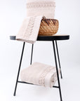 Towels Set of 3 pcs. Small flower terry crochet beige