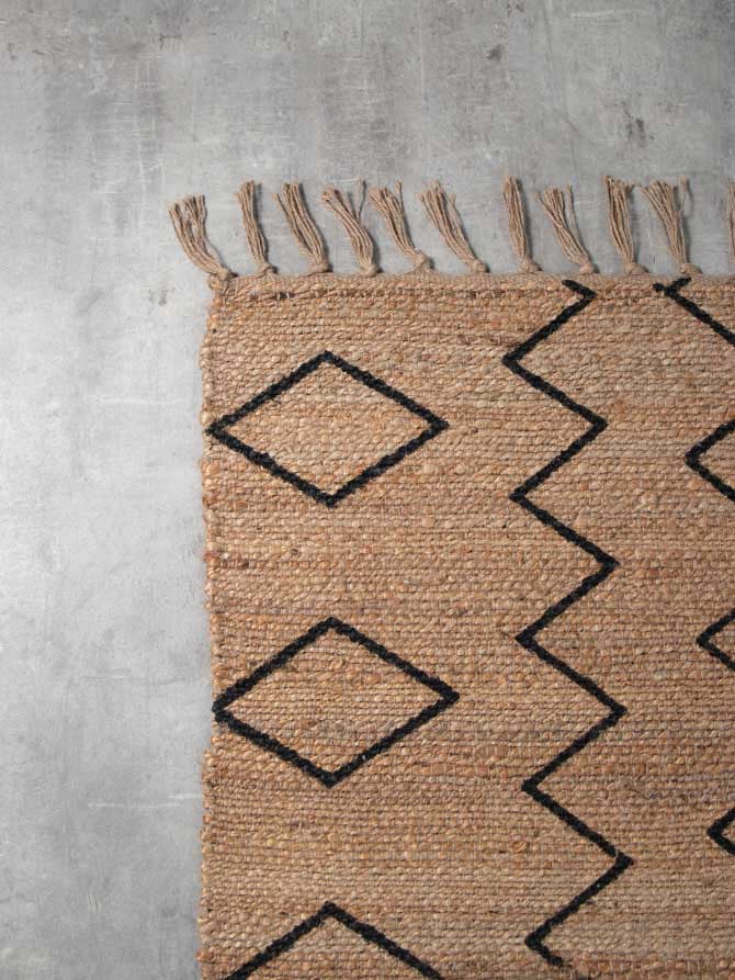 GEOMETRICO JUTE CARPET - 130cm x 190cm