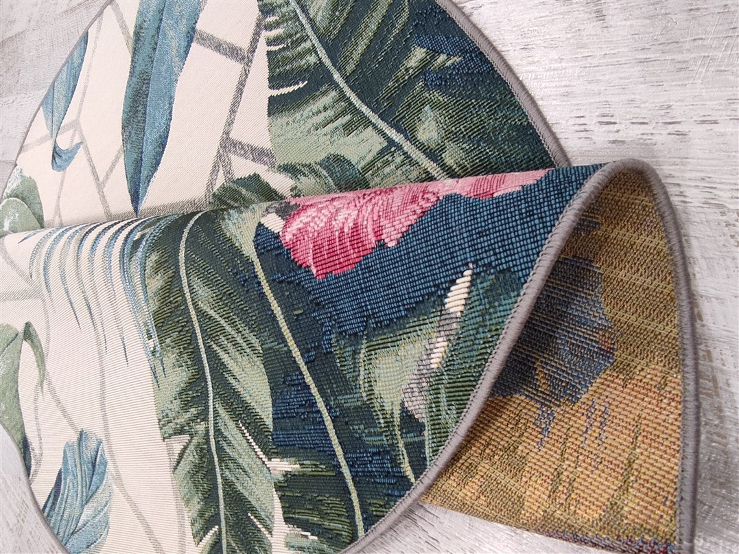 ΧΑΛΙ LEAVES 052/W - 160cm - Στρογγυλό-1