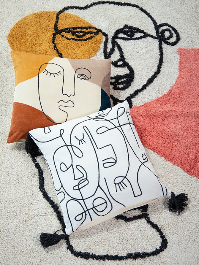 Decorative Pillow Case Symmetry Living 50x50 Faces