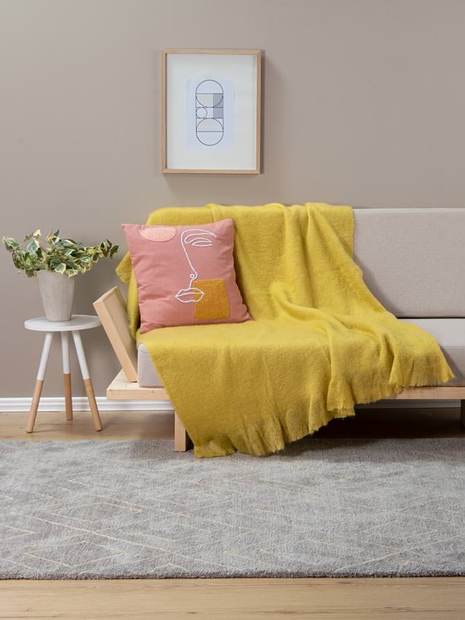 Ριχτάρι-Κουβέρτα Symmetry Living 130X170 Kharan Mustard