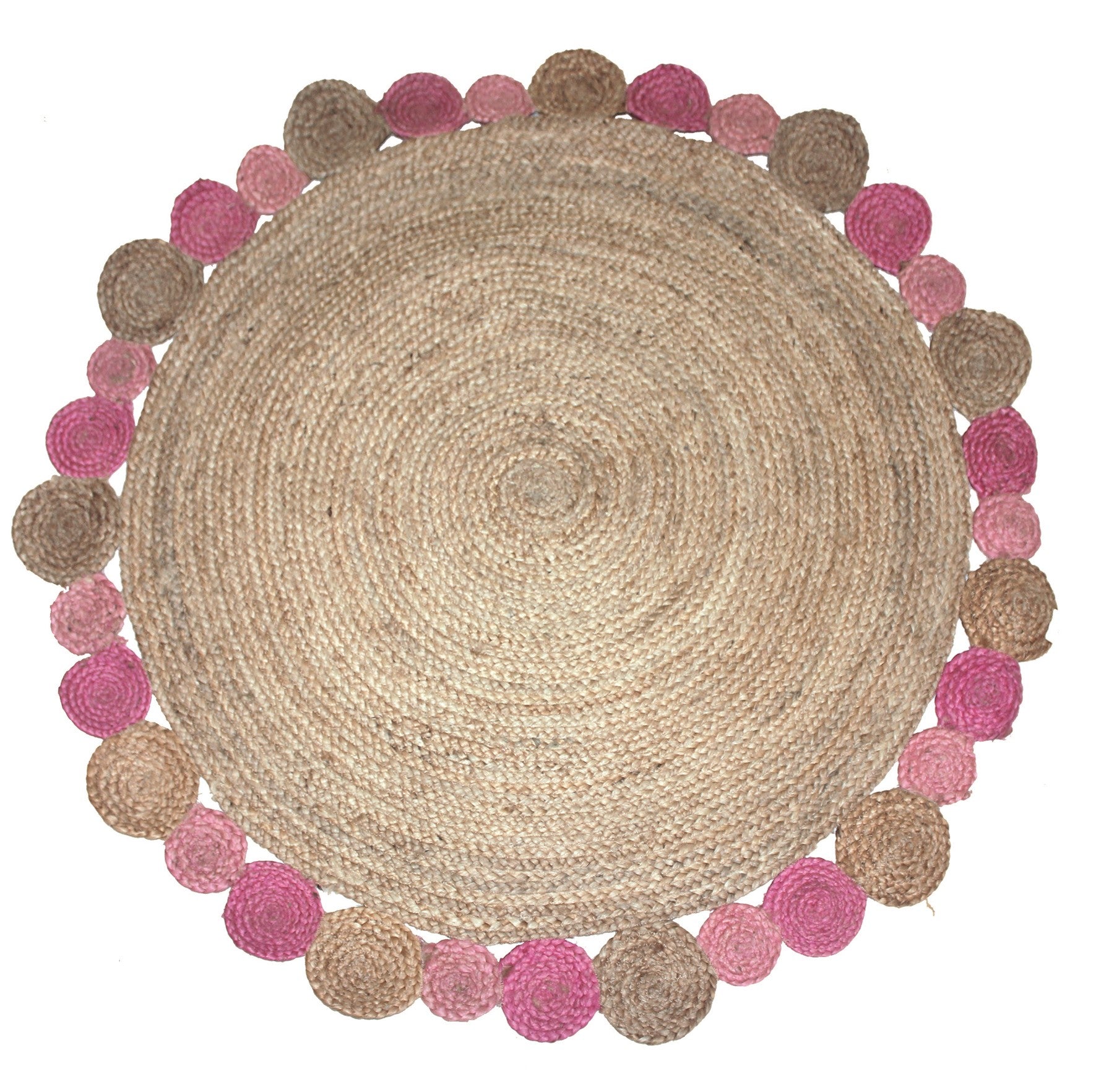 ΧΑΛΙ ΓΙΟΥΤΑ PAVIA PINK ROUND - 120cm-Στρογγυλό-0