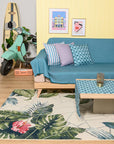 Ράνερ Τραπεζιού Symmetry Living 45x145 Jackie Turquoise-Pacific