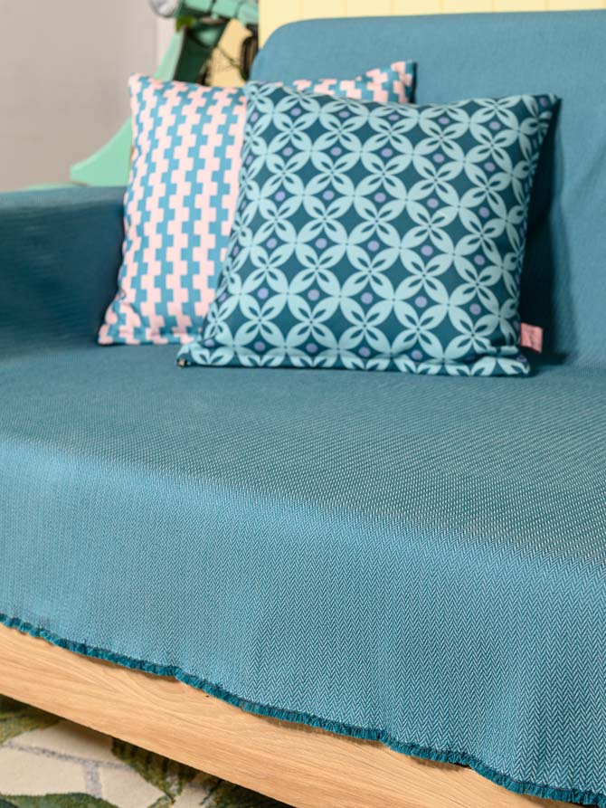 Symmetry Living California Peacock Blue Throw