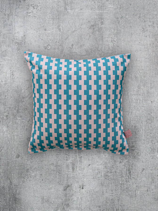 Decorative Pillow Case Symmetry Living 45X45 Quant Turquoise-Pink