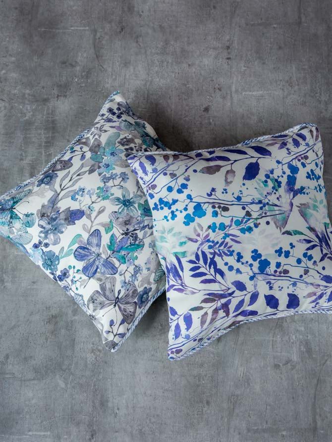 Decorative Pillow Case Symmetry Living 45X45 Foglio Blue