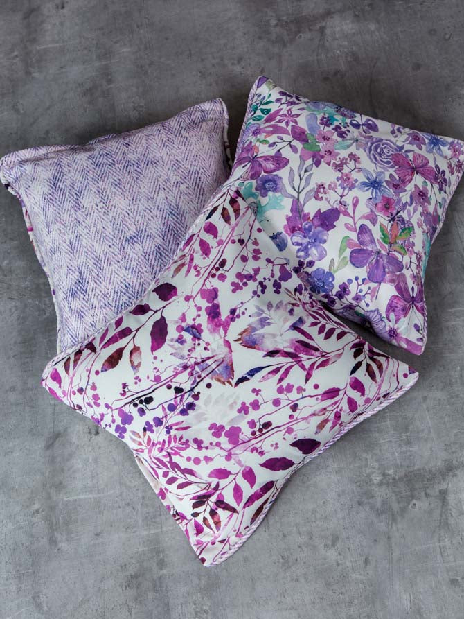 Decorative Pillow Case Symmetry Living 45X45 Foglio Purple