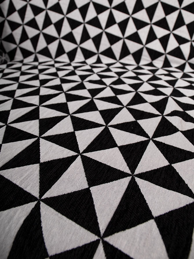 Black and White Ikat Throw