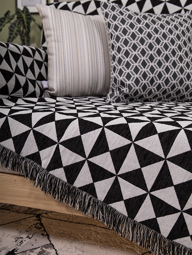 Decorative Pillow Case Symmetry Living Line Beige Multi
