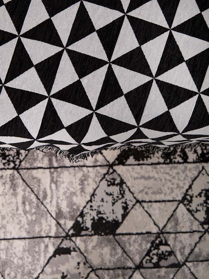 Black and White Ikat Throw