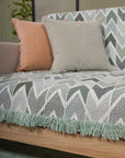 Chevron Green-Mint Throw