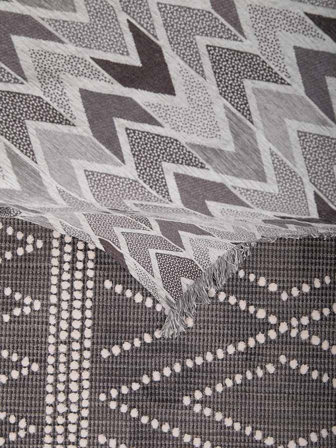 Chevron Grey-Mint Throw