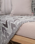 Chevron Grey-Mint Throw