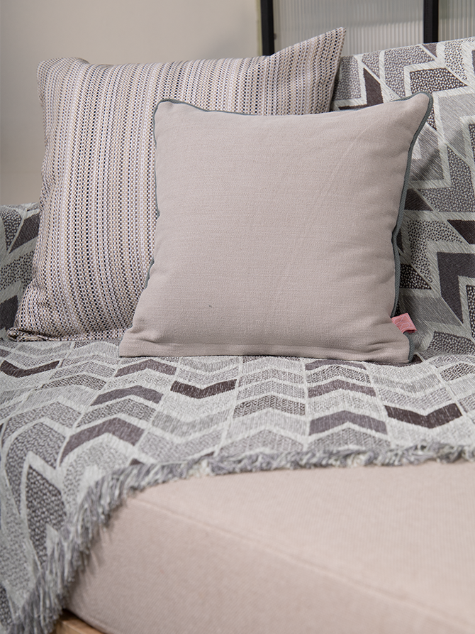 Decorative Pillow Case Symmetry Living Line Beige Multi