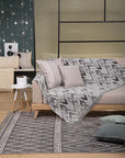 Chevron Grey-Mint Throw