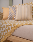Ikat White and Yellow Throw