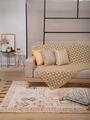 Ikat White and Yellow Throw