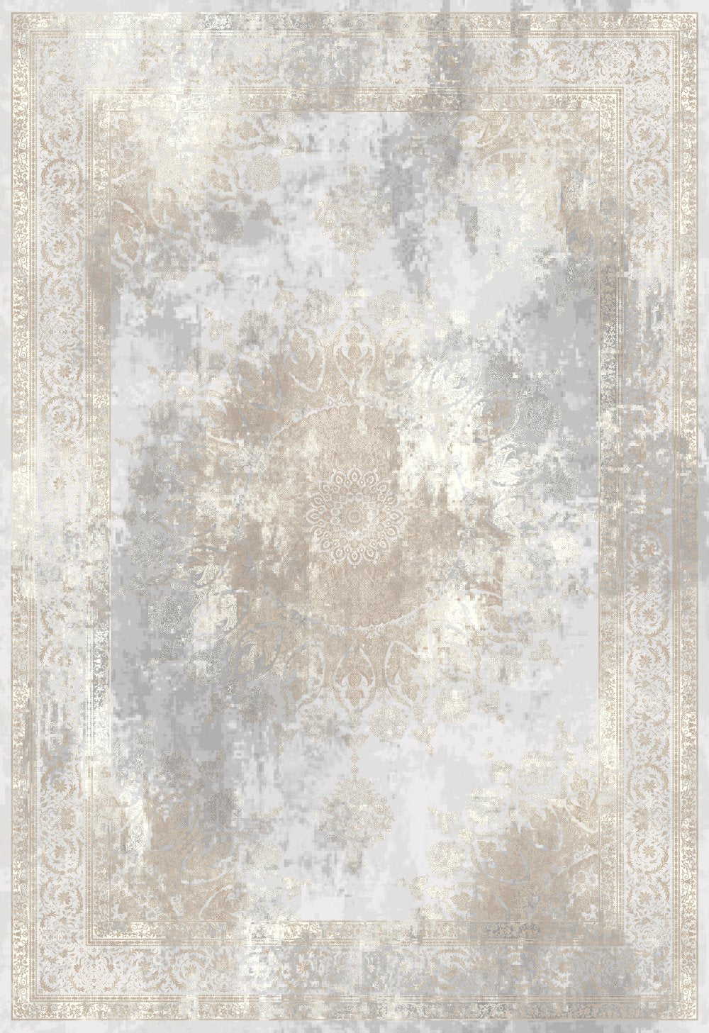 ΧΑΛΙ LUXURIOUS SILK 8098 GREY BEIGE - 160cm x 230cm-0