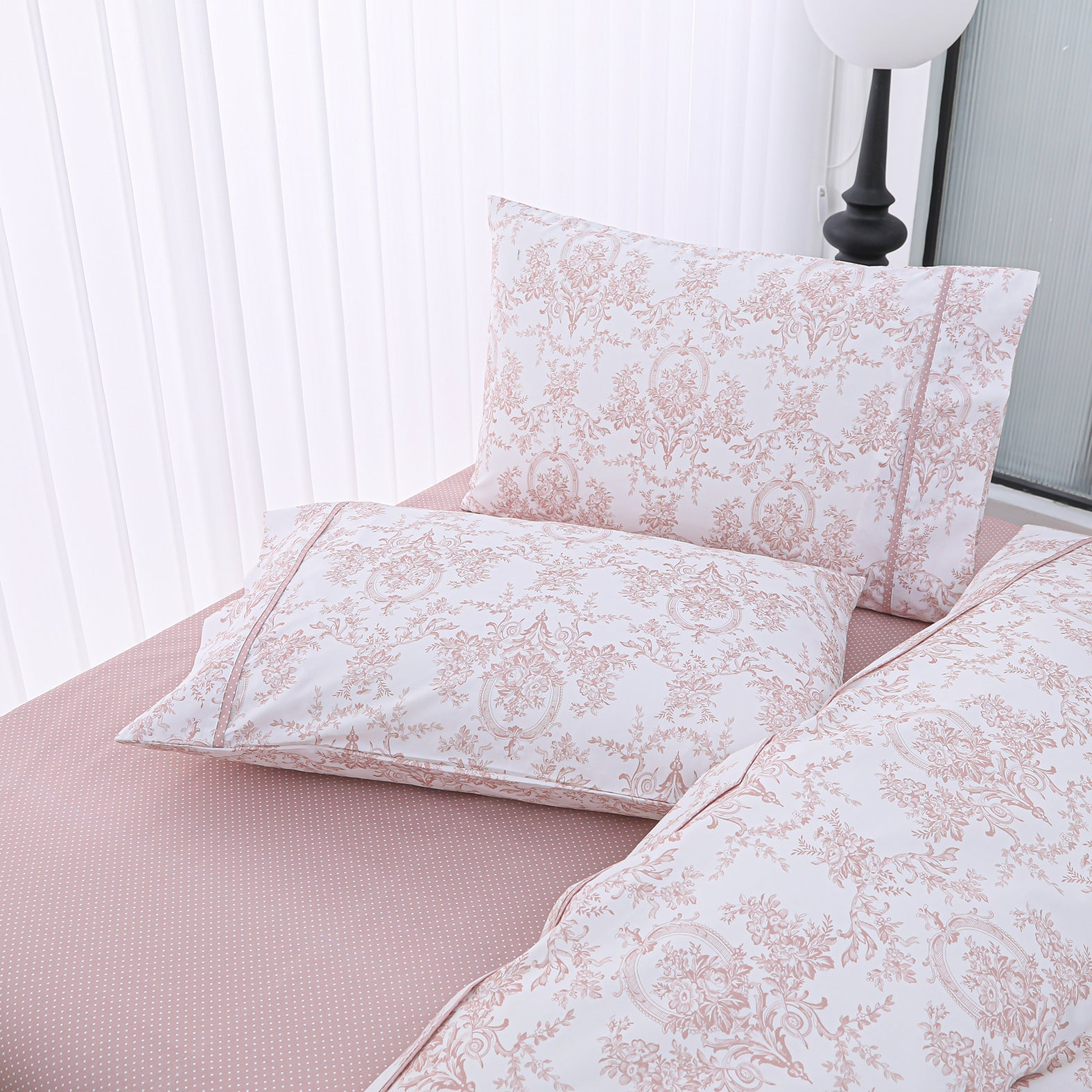 Chantal (Pink)  (ΣΕΤ ΣΕΝΤΟΝΙΑ Υ/Δ 245x270+2 ΜΑΞ/ΘΗΚΕΣ 52x75) 210TC-1