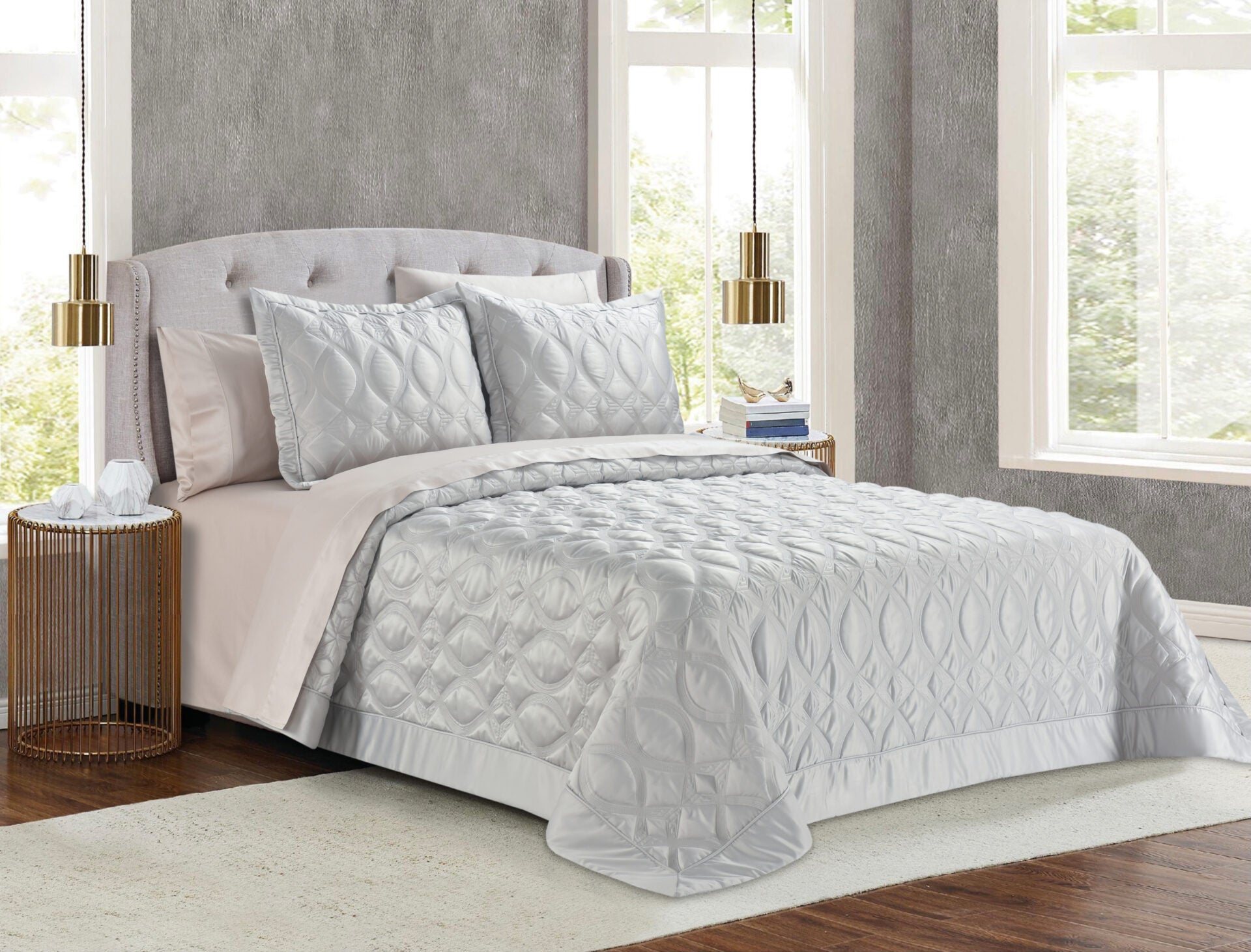 Monte Carlo (Βeige) Bedspread 250×240 + Mαξ/θήκες 50×70/2τεμ-0