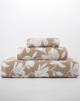 Towels Set 3pcs Hibiscus Beige