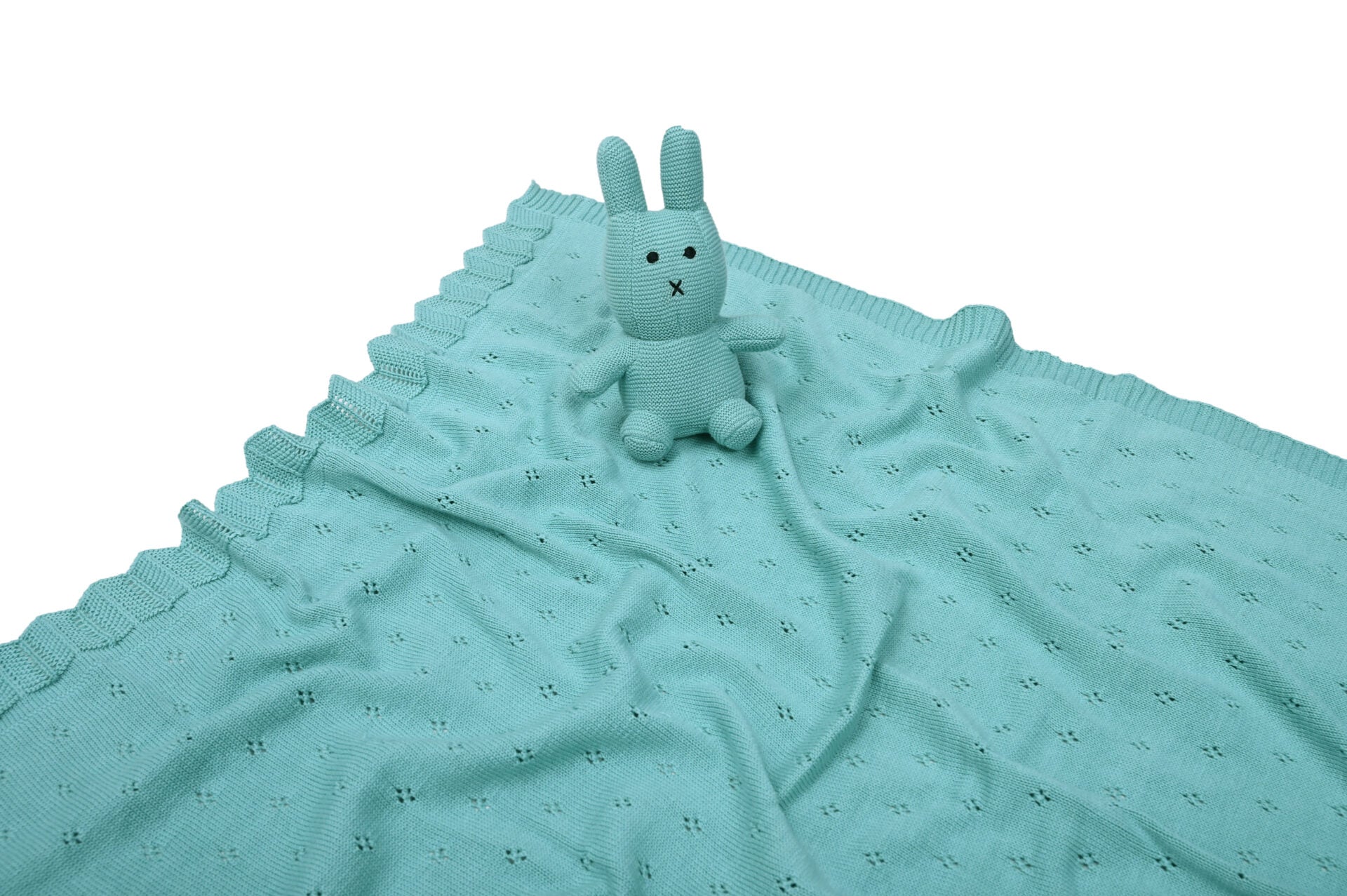 Bunny/Toy (Aqua) 80x100  Baby blanket with toy-1