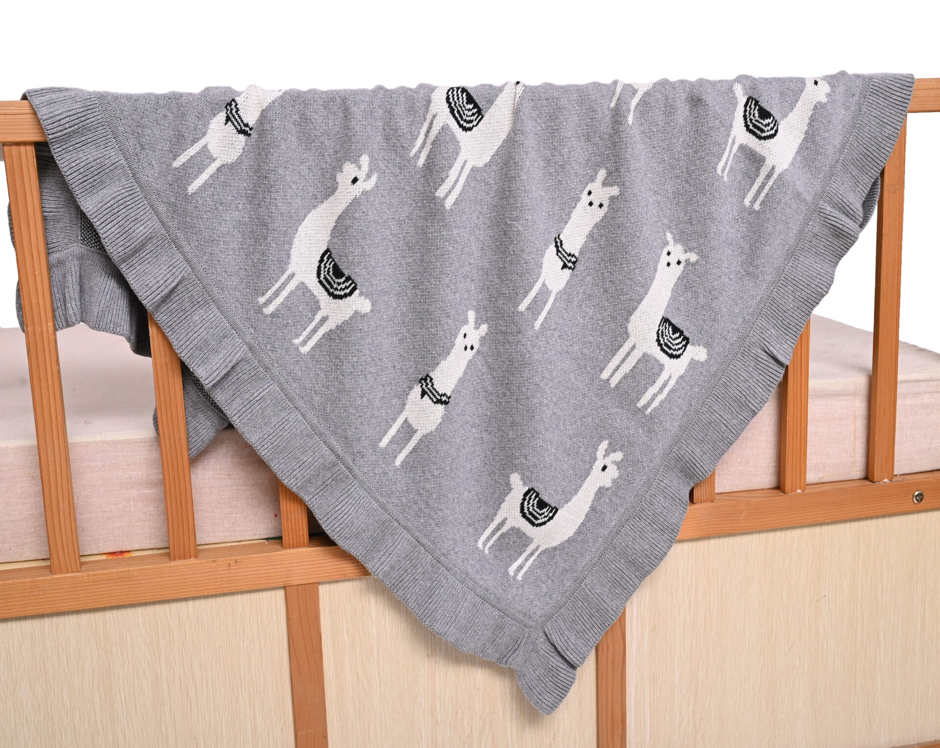 Lama/Toy (Grey) 80x100  Baby blanket with toy-1