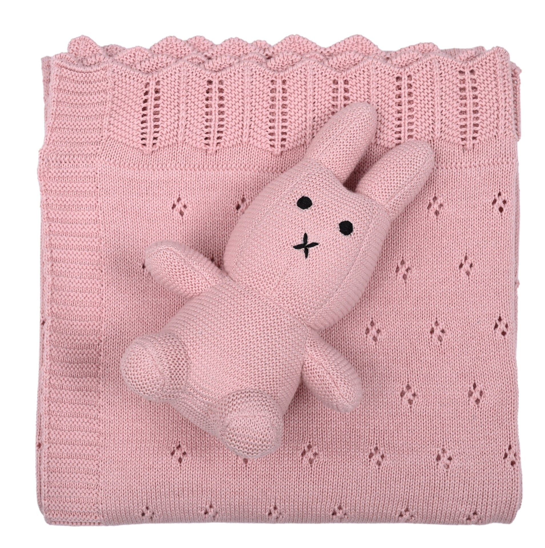 Bunny/Toy (Pink) 80x100  Baby blanket with toy-1