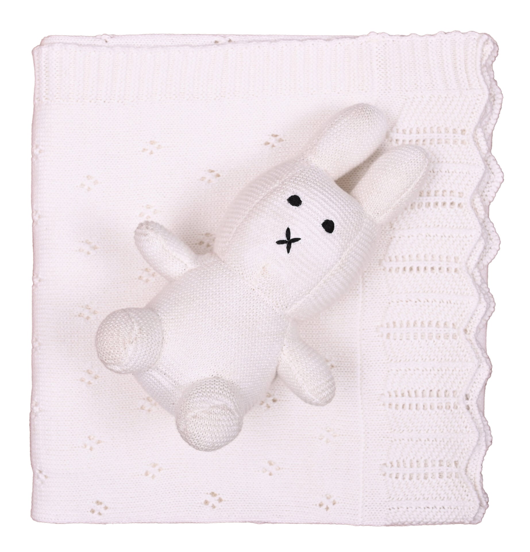 Bunny/Toy (Ivory) 80x100  Baby blanket with toy-1