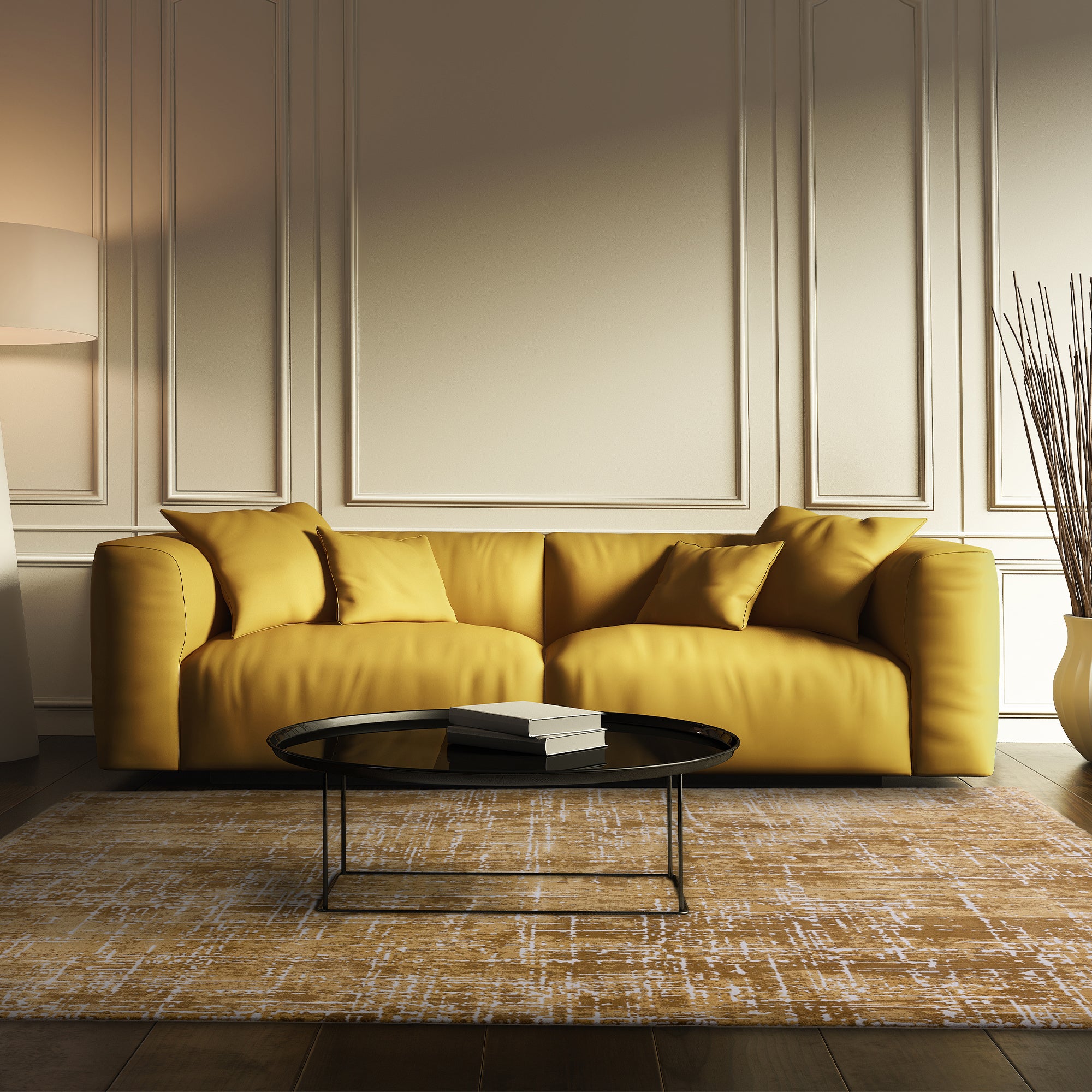 ΧΑΛΙ ASIATIC LONDON KUZA ABSTRACT GOLD - 160cm x 230cm-1