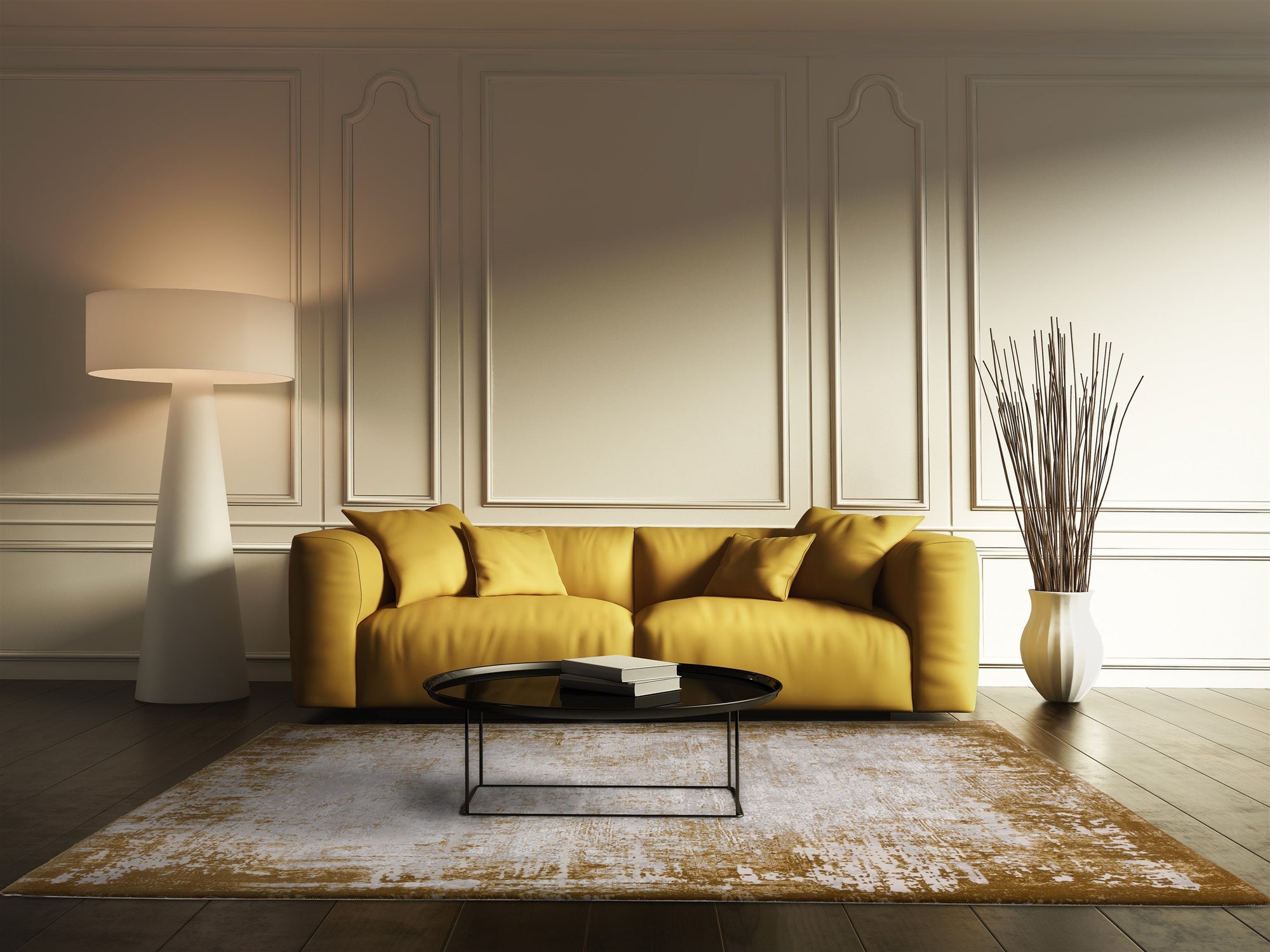 ΧΑΛΙ ASIATIC LONDON KUZA BORDER GOLD - 200cm x 290cm-1