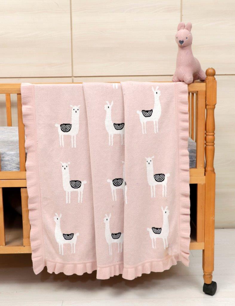 Lama/Toy (Pink) 80x100  Baby blanket with toy-0