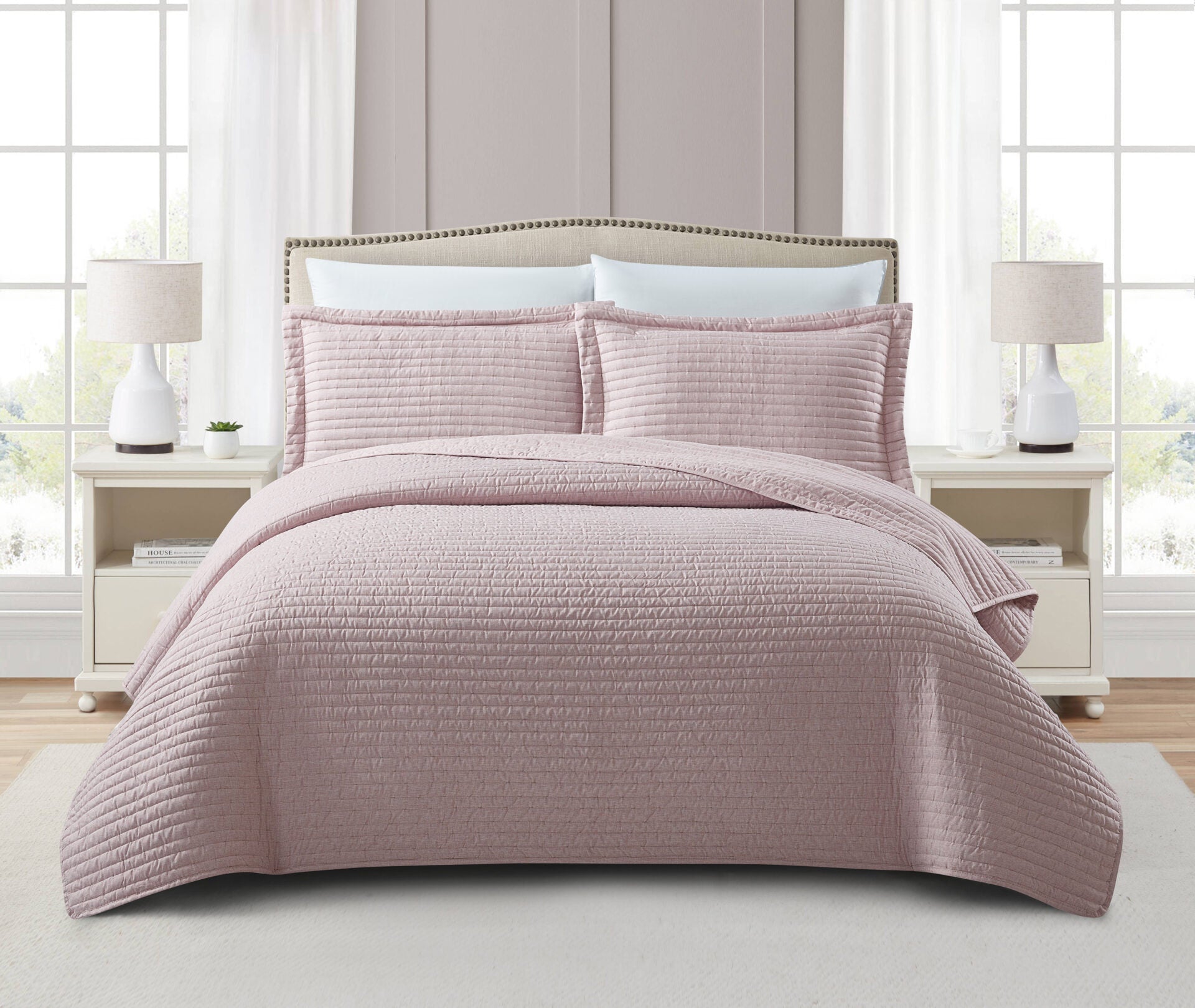 Mabelle (Dusty Rose) Bedspread-1