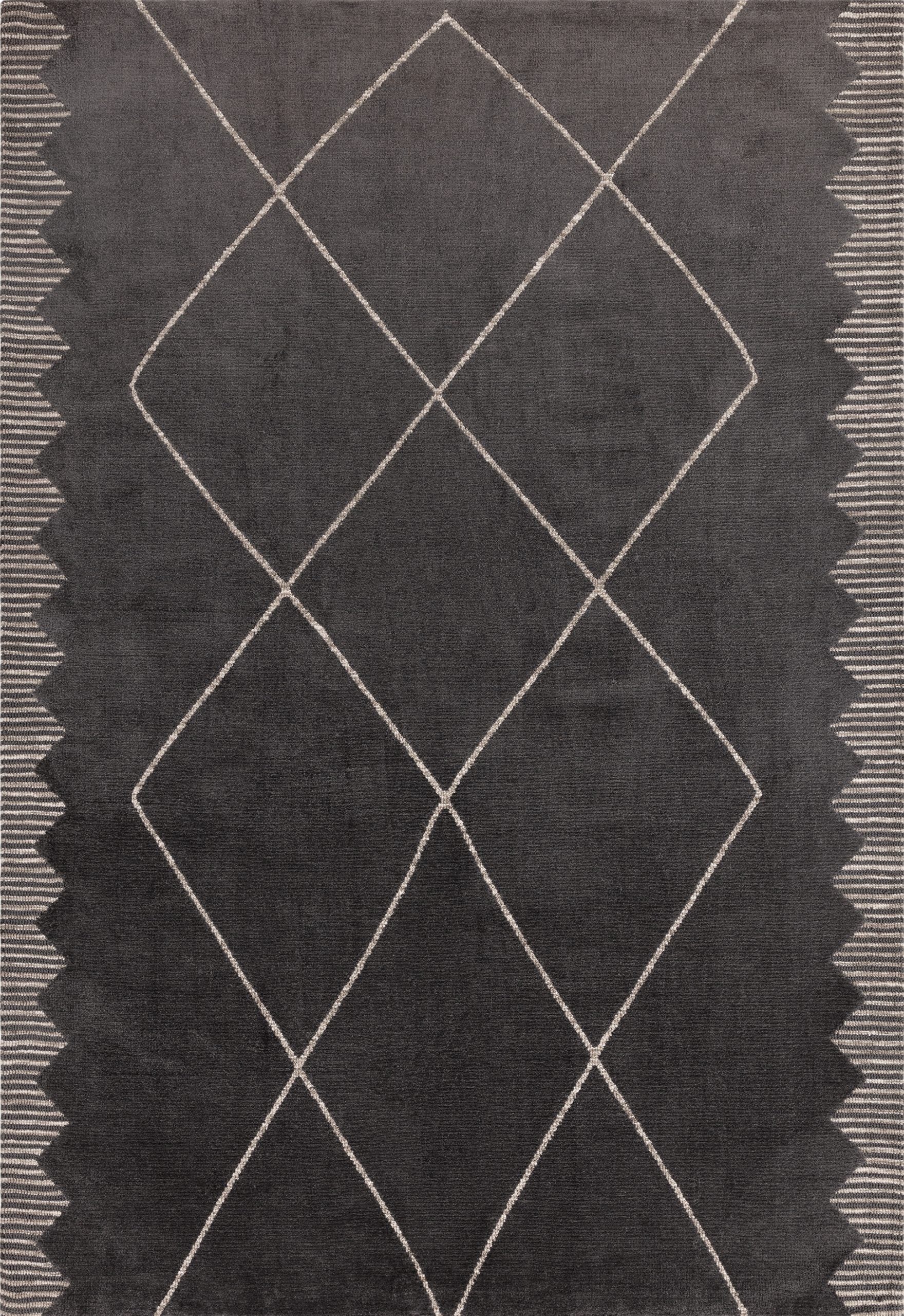 ΧΑΛΙ ASIATIC LONDON MASON DIAMOND BLACK - 120cm x 170cm-0