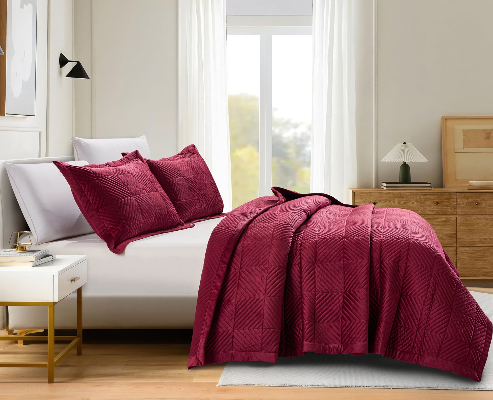 Palmira (Burgundy) Bedspread-0