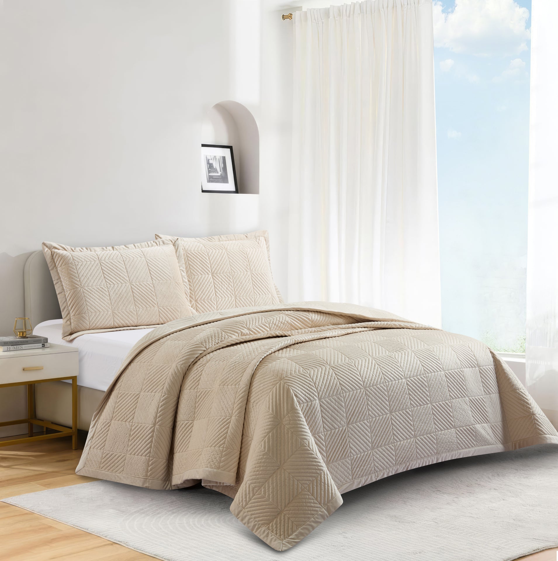 Palmira (Cream)  Bedspread-1