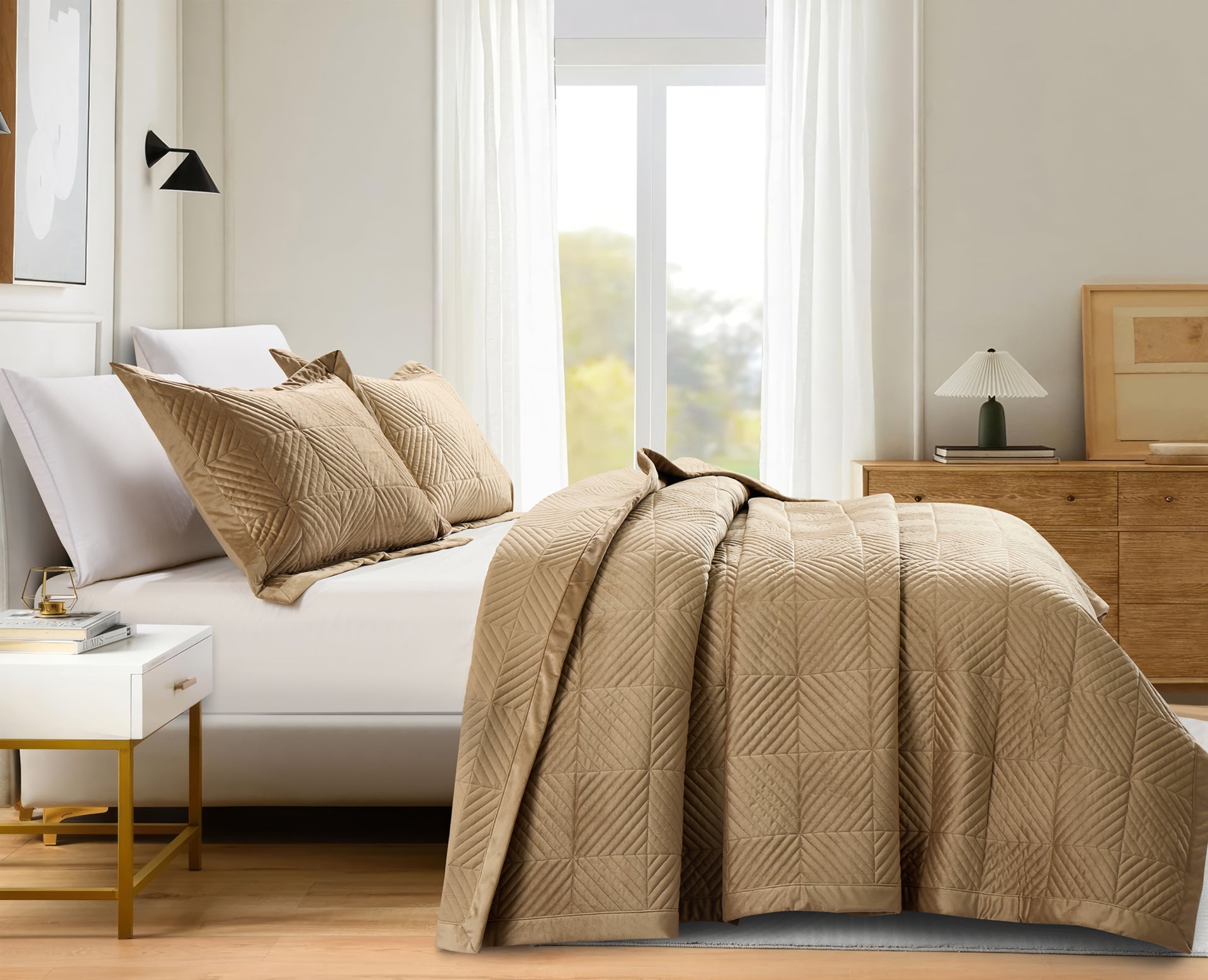 Palmira (Lt coffee) Bedspread-0