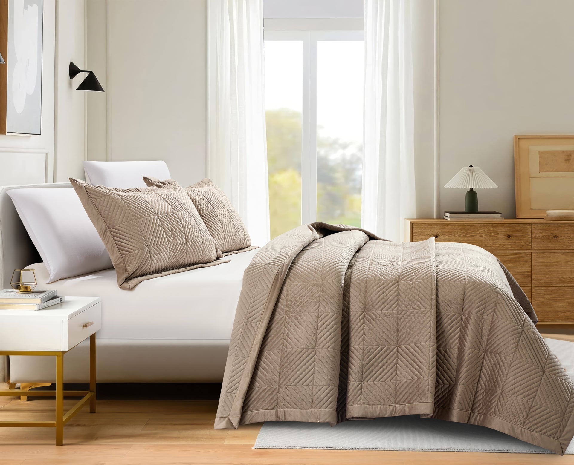 Palmira (Taupe) Bedspread-0