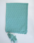 Baby blanket Bunny Toy Aqua 80x100