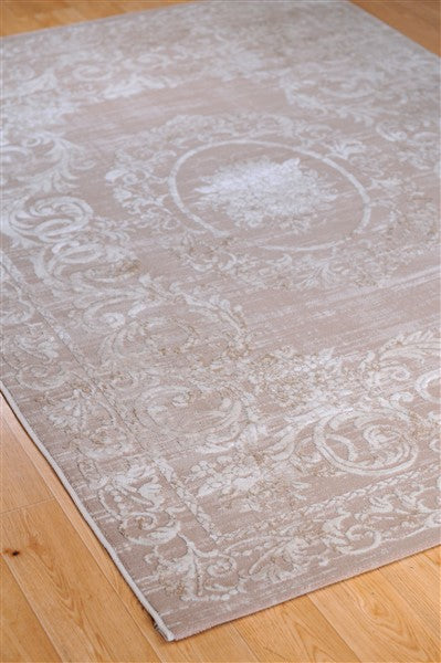 ΧΑΛΙ VELVET VINTAGE 4664/Cream Beige - 160εκ - Στρόγγυλο-1